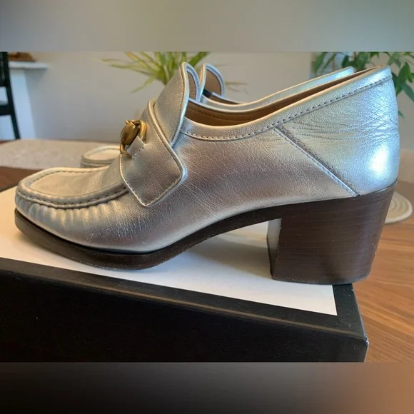 Gucci Vegas Loafer Silver 37.5 - Picture 2 of 10